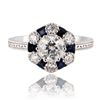 Image 1 : 0.65 ctw Diamond and 0.32 ctw Blue Sapphire Platinum Ring (0.83 ctw Diamonds)