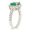 Image 3 : 1.30 ctw Emerald and 0.72 ctw Diamond 18K White Gold Ring