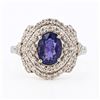 Image 1 : 1.83 ctw UNHEATED Purple Sapphire and 0.89 ctw Diamond Platinum Ring (GIA CERTIF