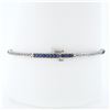 Image 3 : 18K Blackened White Gold 7" 1.44 ctw Round Sapphire & Diamond Line Tennis Bracel
