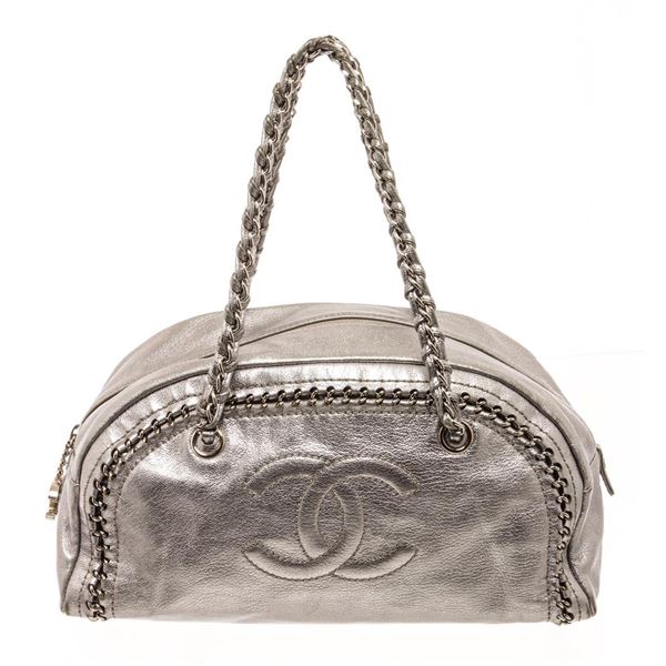 Chanel Silver Leather Doctor Shoulder Bag