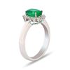 Image 3 : 1.29 ctw Emerald and 0.25 ctw Diamond 18K White Gold Ring