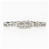 Image 1 : Antique Art Deco 14k White Gold 0.11 ctw Round Diamond Milgrain Filigree Bracele