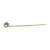 Image 1 : White Crystal Stick Pin - Yellow Gold Plated
