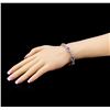 Image 3 : Crayola 17.00 ctw Pink Amethyst and White Sapphire Bracelet - .925 Silver