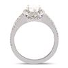 Image 4 : 1.02 ctw Round Cut CENTER Diamond 14K White Gold Ring (1.65 ctw Diamonds)
