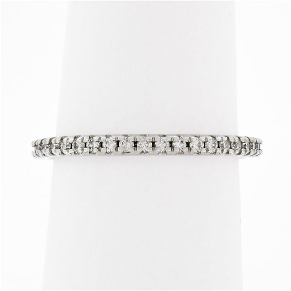 14K White Gold 0.17 ctw F VS1 Shared Prong Set Diamond 1.90mm Stackable Band Rin