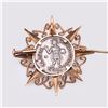 Image 4 : Victorian Rose Gold Pendant/Brooch Mounted With Silver Byzantine Coin