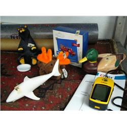 Lot of Etrex New GPS by Garmin, Sharp by Global, Avon Duck, Beanie Baby, 1929 Fire Engine and Poster