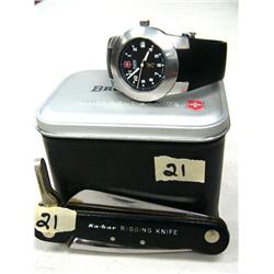 Army Swiss Watch and a Browning Metal Box Kabar Rigging Knife (18)