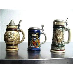 Lot of 3 Beer Steins (18)