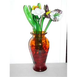 Glass Vase of Glass Flowers (16)