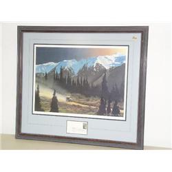 signed and numbered double matted and framed by Byron Birdsall done in 1992 #17 of 950 called "Alask