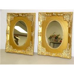 Lot of 2 Ornately Framed Oval Mirrors (16)