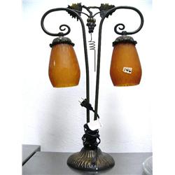 lamp with two art glass shades (16)