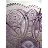 Image 3 : pressed glass punch bowl has turned lavender from sun c.1900 with crack in it (16)