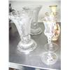 Image 1 : 2 glasses, one vase limited edition Mother's Day 1985 Lennox, pair of pressed glass candle sticks (1