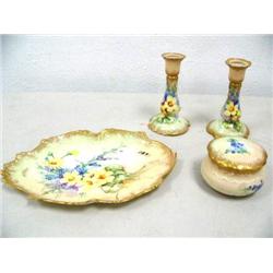 4 piece dresser set hand painted maker is Nautilus (16)