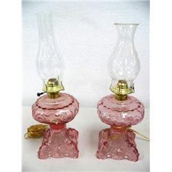 pair of pink glass lamps (16)