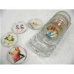 lot of glass casters in pressed glass jelly mold (16)