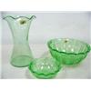 Image 1 : 3 pieces of green depression glass (16)