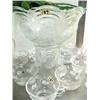 Image 2 : pressed glass punch bowl with 8 cups, water jug, vase (16)