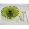 Image 2 : green cake plate, gold cake servers (16)