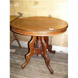 oval walnut American lamp table c.1860  (16)