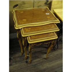 set of 3 in-laid nesting tables  (16)