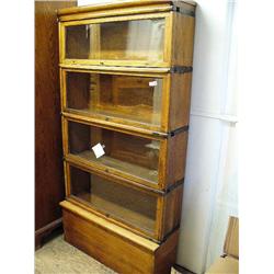 antique oak lawyers bookcase  (16)