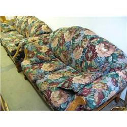 oak claw footed couch and love seat  (16)