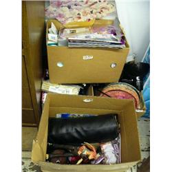 4 boxes of misc. stuff including Barbie doll  (16)