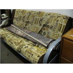futon with metal frame, carpet, fake fur throw  (16)