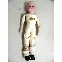 Fabulous porcelain doll French Marso Germany #370 kid leather jointed body missing its hair (16)