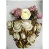 Image 4 : 2 silk flower arrangements and 2 flower pictures and paper Mache clown (16)