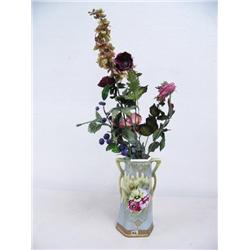 hand painted royal Nippon vase, repaired crack and chip on base (16)