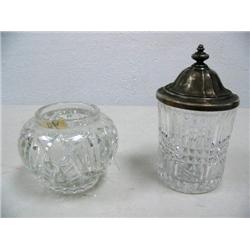 pressed glass bud vase, jelly jar (16)