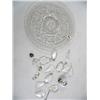 Image 1 : pressed glass cake plate, assorted crystals for chandelier (16)