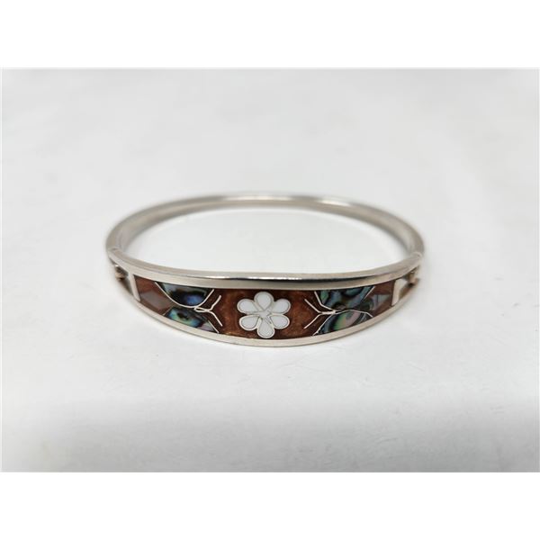 Vintage Alpaca Silver 14.24 grams with Cloisonne Abalone Inlay
