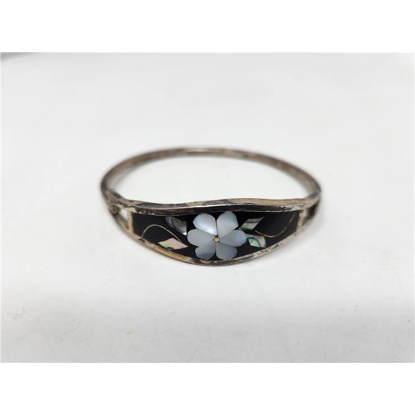 Vintage Alpaca Silver 14.50 grams with Cloisonne Abalone Inlay