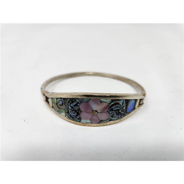 Vintage Alpaca Silver 14.01 grams with Cloisonne Abalone Inlay