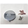Image 3 : Compact Mirror with Lacquered Image/Flying Goose Ceramic Brooch/Cat Brooch