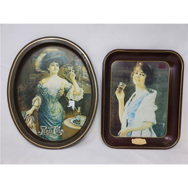 2 Vintage Trays, Pepsi-Cola and Coca-Cola