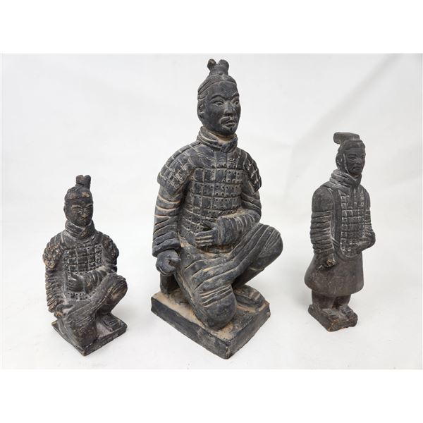 Group of 3 Vintage Terracotta Warrior Statues