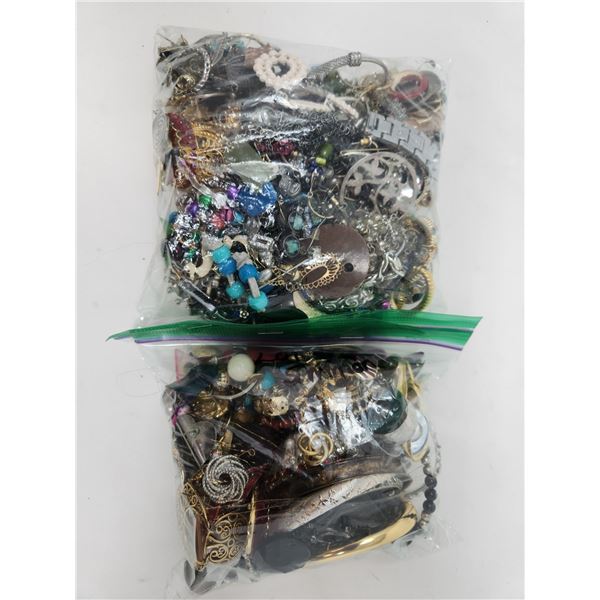2 Bags of Scrap Jewellery for Arts & Crafts