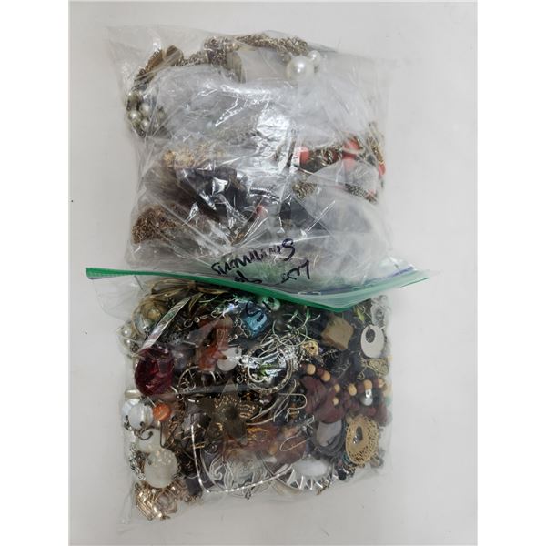 2 Bags of Scrap Jewellery for Arts & Crafts