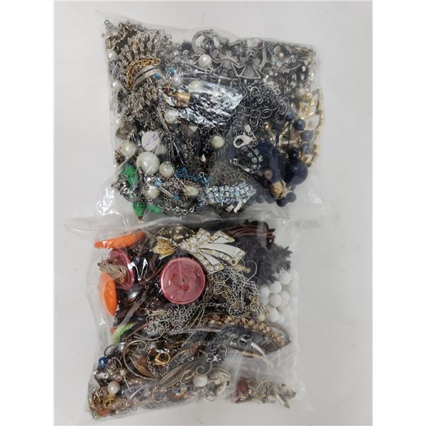 2 Bags of Scrap Jewellery for Arts & Crafts