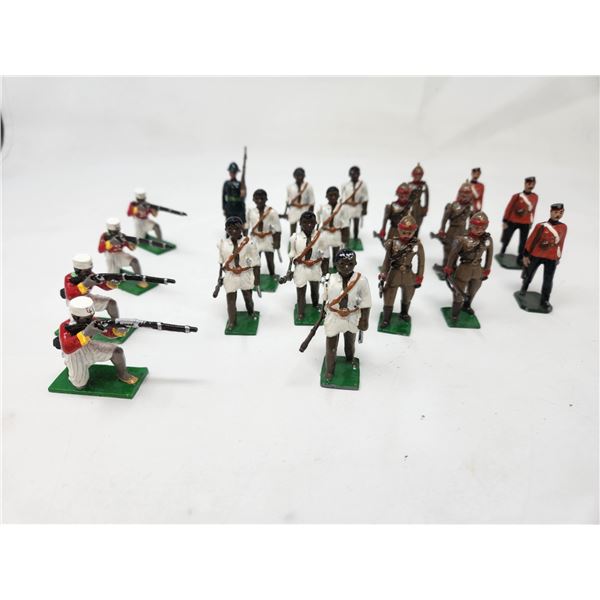 20 Antique Lead Soilders, painted (British & British Indian)