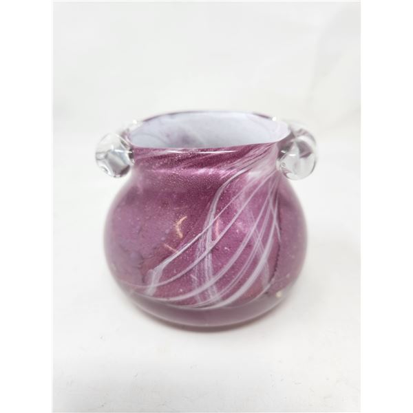 Purple Art Glass Vase 3.5"