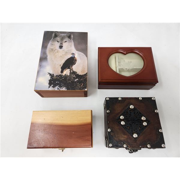 4 Wooden Boxes